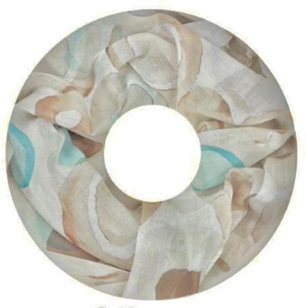Dunne Colsjaal - Print - Khaki/Ecru - 80 x 50 cm (20254#)