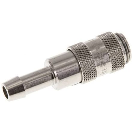 Vernikkeld Messing DN 2.7 (Micro) Luchtkoppeling Snelkoppeling 5 mm Slangpilaar
