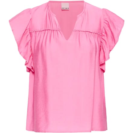 Blouse van viscosemix met ruches model 'HETTA'