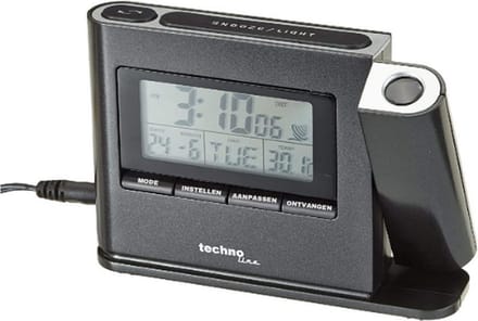 Technoline® Wekkerradio - Wekkerradio Met Projectie - Digitale Wekker Met Projectie - Projectie Wekker - Projectieklok Plafond