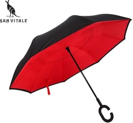 San Vitale® - Unieke reversible Windproof Paraplu - Paraplu opvouwbaar - Paraplu's - Rood