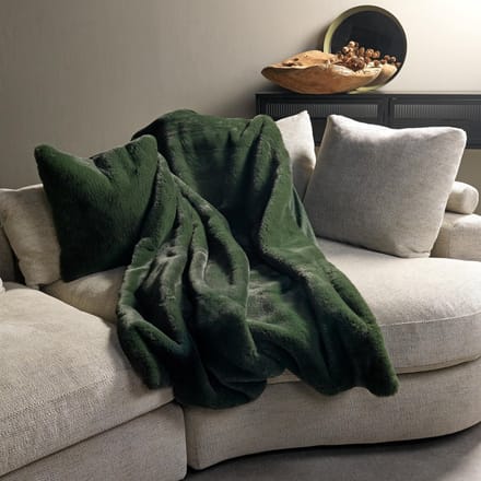 Dutch Decor - ZINZI - plaid 140x180 cm - bontlook - effen kleur - Mountain View - groen