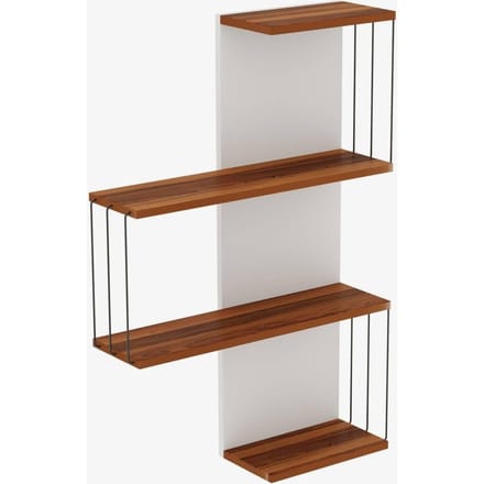 Asir - Wandplank - Pijnboom & Wit - 64 x 19 x 96 cm