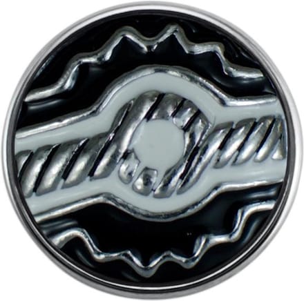 Quiges - Drukknoop Mini 12mm Symbool Touw Zwart en Wit - EBCMK050