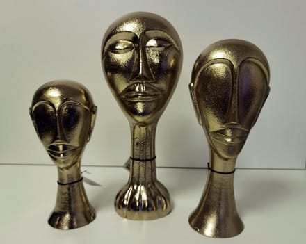 Hoofd - 3 set - Goud - Ornament - Milko - 32cm - Ø13cm