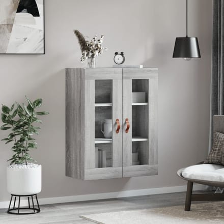 vidaXL - Wandkast - 69,5x34x90 - cm - grijs - sonoma - eikenkleurig