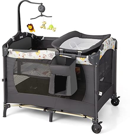Opvouwbaar 4-in-1 Babybed met Matras en Luiertafel