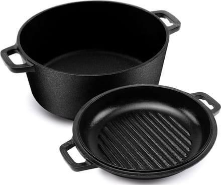 VH Supplies® Dutch Oven - Braadpan - Gietijzeren Pan - 4.7L