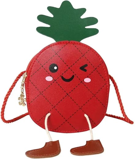Schoudertas Ananas Rood - Crossbody - Kind - Meisje - Schoudertasje - Ritssluiting - Beentjes