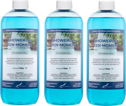 Claudius Douchegel Zen Moment 1 liter - set van 3 stuks - Showergel