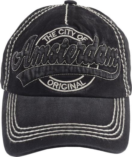 Robin Ruth - Baseball pet - Amsterdam - Denim - Zwart