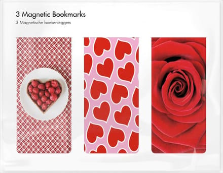Set van 3 magnetische boekenleggers, Ik hou van jou