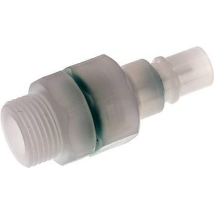 PVDF DN 7.2 Koppeling Insteeknippel G 3/8 inch Buitendraad Dubbele afsluiting
