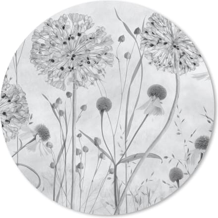Muismat rond 20x20 cm - Mousepad Olieverf - Stilleven - Zwart - Wit - Ronde muismatten