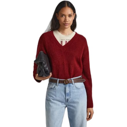 Pepe Jeans Denisse Trui Met V-hals Rood L Vrouw