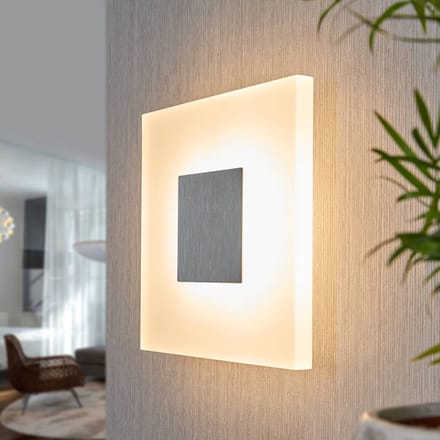 Lucande LED wandlamp Berlind, 26 cm, wit, glas, metaal