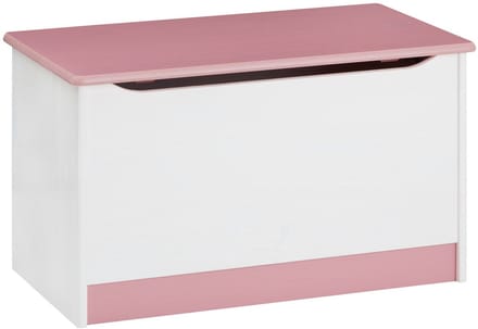Speelgoedkist HANNAH met klembeveiliging in wit/roze