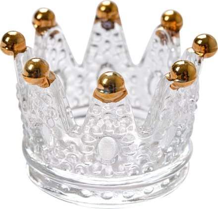 Clayre & Eef Waxinelichthouder Kroon Ø 7x5 cm Transparant Glas