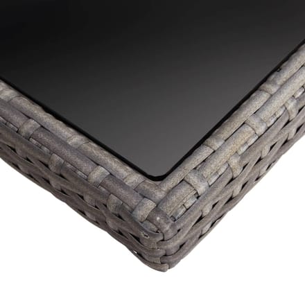vidaXL - Tuintafel - poly - rattan - en - glas - grijs