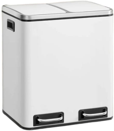 Dual Compartiment Waste Bin - Trash Can - Pedaal Bin - Handsfree werking - 41 x 36 x (47-73.5) CM