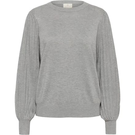 Kaffe KAlone Knit Pullover Dames Trui - Light Grey Melange