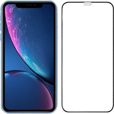 Smartphonica iPhone Xr full cover tempered glass screenprotector van gehard glas met afgeronde hoeken geschikt voor Apple iPhone XR