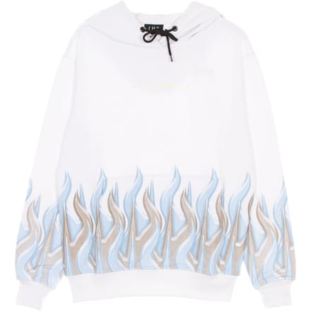 New Flames Hoodie Wit lichtgewicht herensweatshirt met capuchon