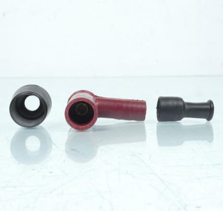 Antiparasite marron coudé 90° pour bougie sans olive pour moto cyclomoteur