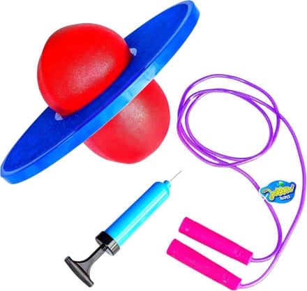 Springtouw Lolobal Set - Buitenspeelgoed Kinderen - Actief Spelen - Inclusief Pomp - Blauw