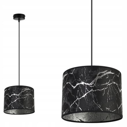 Light-Home Werona – Hanglamp – Zwart/Zilver – Stoffen Kap – Verstelbare Hoogte