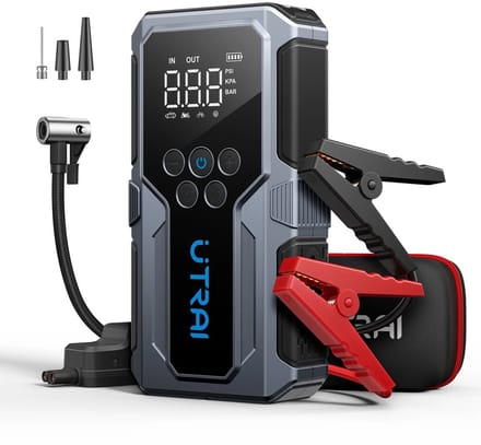 Velmio Jumpstarter - Accubooster - Power Bank - Draagbare 150psi Luchtpomp - Auto kit - Jumpstarter met Compressor - 1500A