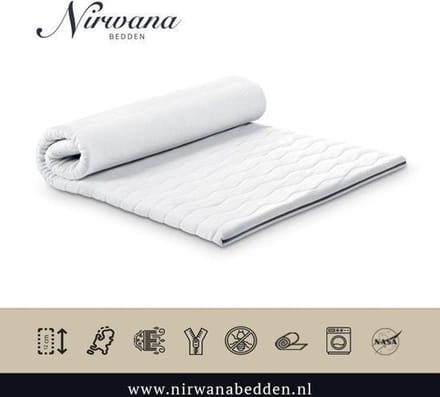 100x200 Witte Nirwana Bedden Tijk + Rits (Topper)