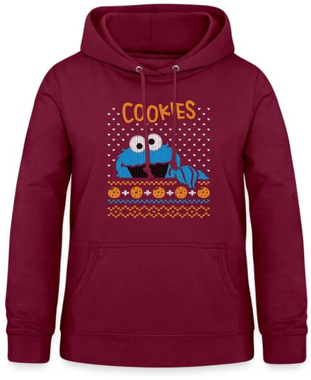 Sesamstraat Koekiemonster Cookies Lelijk Kerst Hoodie Dames