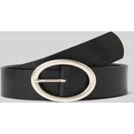Tom Tailor - TTRUBY leren riem met ovale gesp - Maat 75 - black uni