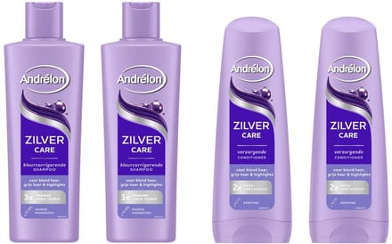 Andrélon Zilver Care Pakket - 2 x Shampoo & 2 x Conditioner