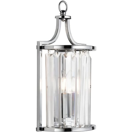 Searchlight Victoria wandlamp, chroomkleurig, kristalglas, 18 cm, E14