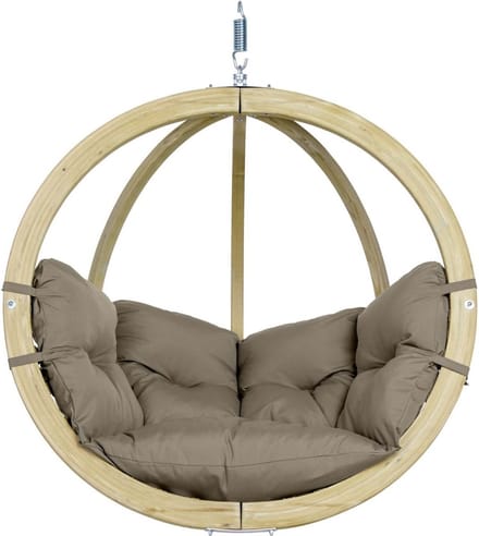 Amazonas Globo Chair Hangstoel 1-Persoons Taupe Kussens - Geïmpregneerd naaldhout