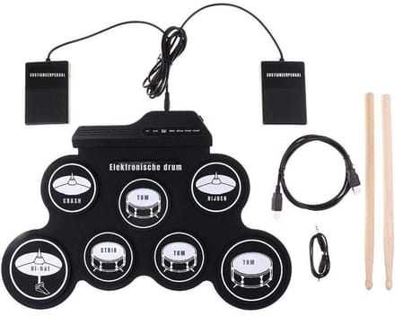 Zyrex® Elektrisch Drumstel - Drumstel Voor Kinderen - Drumstel -Zwart- 43cmx 16cmx 7cm