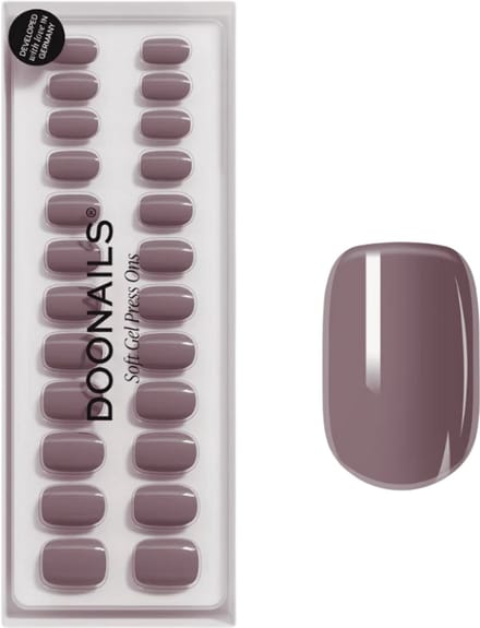 Doonails - Soft Gel Press Ons - Silent Night Mauve Short Square