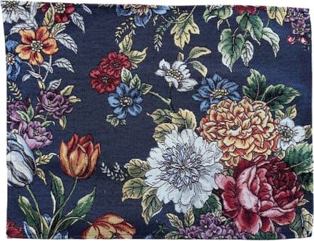 Placemat - donkerblauw met kleurige bloemen - Kate Navy