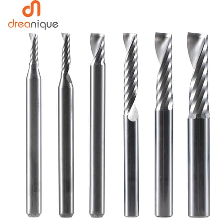 1pc AAAAA Enkele Fluit Spiraal End Mill Aluminium Frees 3D Graveren Carving Bit Voor Houtbewerking Acryl ACM Frezen