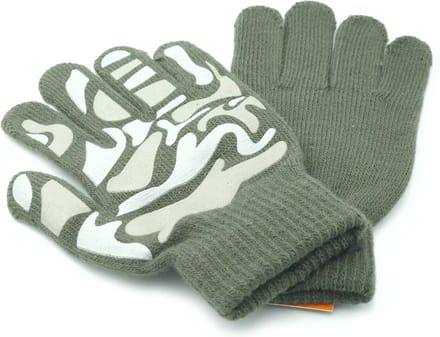 Handschoenen voor kinderen groen met camouflageprint acryl