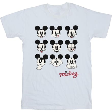 Disney Jongens Mickey Mouse Veel gezichten T-Shirt (Wit)