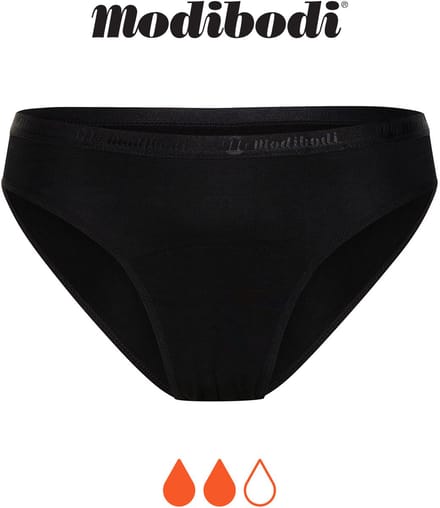 Modibodi Menstruatie Ondergoed Normaal Absorberend Dames Klassieke Bikinislip Zwart 36