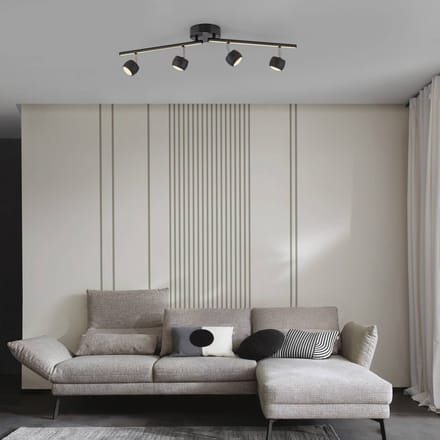 JUST LIGHT. GmbH JUST LIGHT. LED plafondspot Jarik, 4-lamps, zwart, 3.000 K