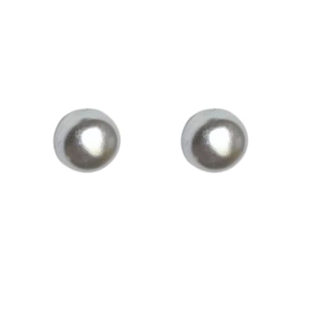 Allergievrij Synthetische Parel oorbellen grijs 6 mm