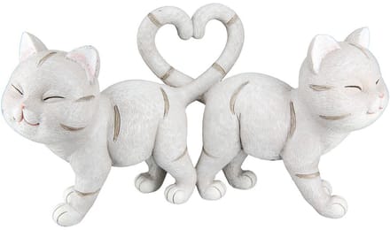 Beeld kittens love - 8x20x11 cm creme polyresin
