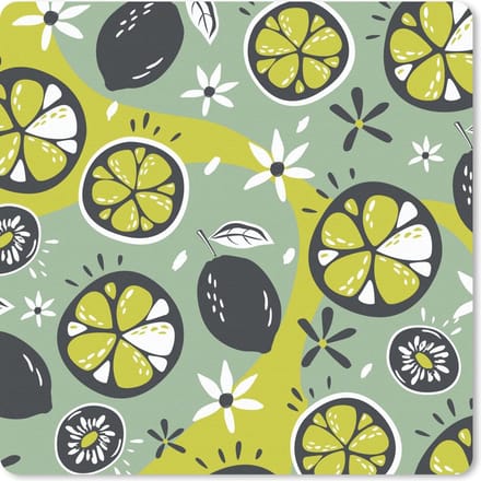 Muismat 20x20 cm - Mousepad Zomer - Fruit - Bloemen - Muismatten