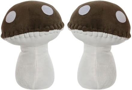 ITEM Deurstopper paddenstoel - 2x - bruin - kinderkamer - 17 x 17 x 23 cm - herfst