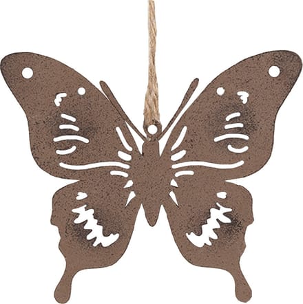 Clayre & Eef Decoratie Hanger Vlinder 11 cm Bruin Metaal